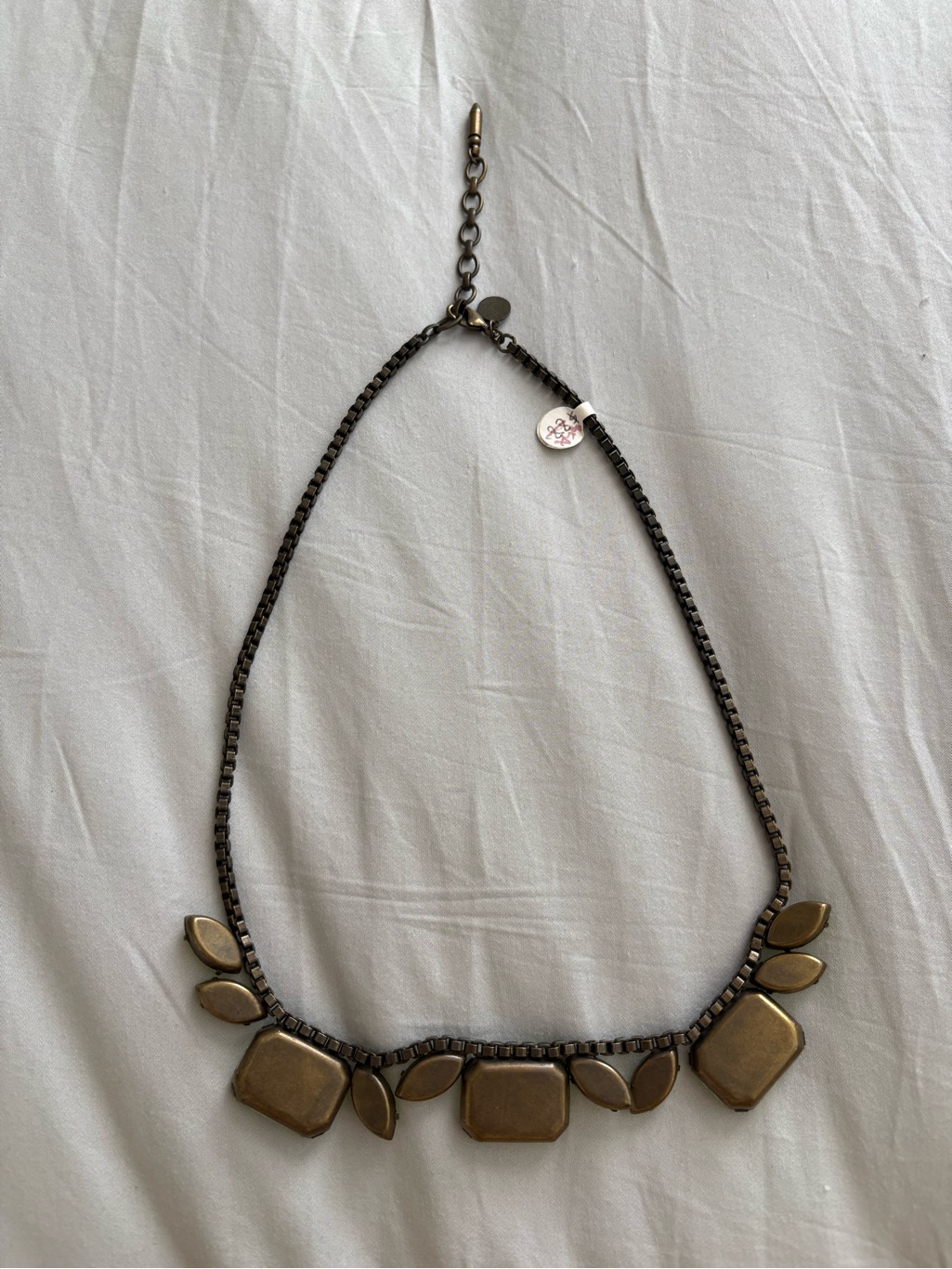 New Loren Hope Blythe Neon Yellow Gunmetal Chain Statement Necklace — image 3 of 3